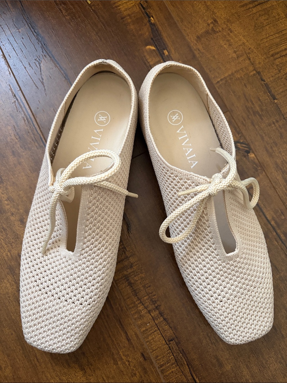 VIVAIA Square-Toe Lace-Up Flats - 40